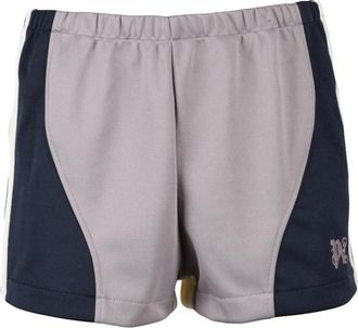 Palm Angels Korte Broeken, Dames, Paars, S, Polyester, Classic Logo Track Shorts