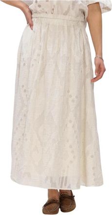 By-Bar Amsterdam Juta Mist Rok - Dames - Maxi Rokken - Beige - L - Rokken