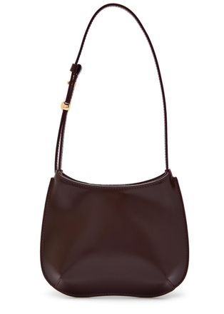 Jacquemus Le Petit Bisou Glossed Leather Shoulder bag - Burgundy - One Size