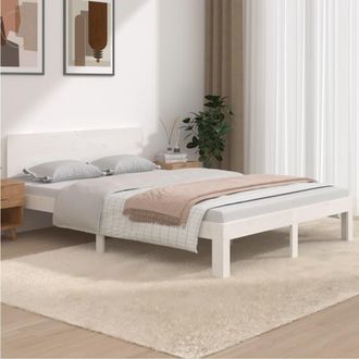 vidaXL Estructura De Cama Doble Sin Colch&oacute;n Blanco 150x200 Cm Vidaxl