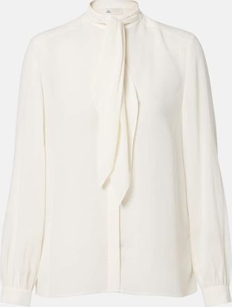 Tory Burch Blusa in georgette con fiocco