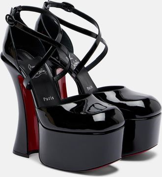 Christian Louboutin Aqua patent leather platform pumps