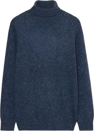 Brooks Brothers Donegal wollenmix coltrui - Heren - Coltruien - Blauw - XL - Wol - Truien & Vesten