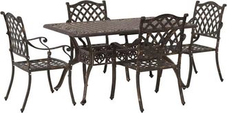 vidaXL Garden Dining Set 5 pcs Bronze Aluminium vidaXL