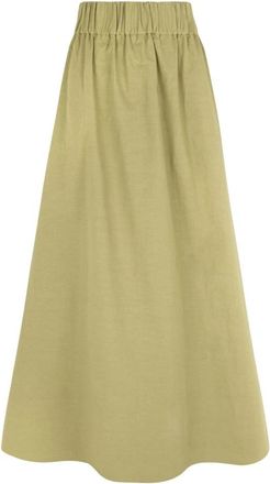 Cortana Cube- olijfgroene rok - Dames - Maxi Rokken - Groen - XL - Katoen - Rokken