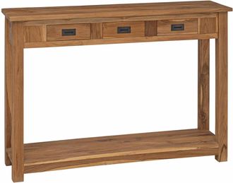 vidaXL Mesa Consola Natural 110 X 30 X 80 Cm Madera De Teca Maciza Vidaxl