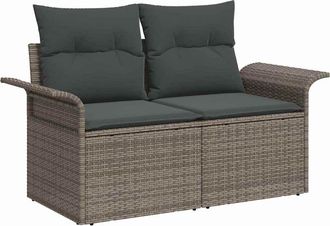 vidaXL Vidaxl - Set Divano Da Giardino Con Cuscino 6 Pcs Grigio Poly Rattan