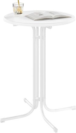 Woltu Mesa Alta Redonda Plegable 80x110cm, Blanco - Woltu