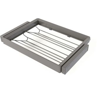 Emuca Emuca Kit cassetto portascarpe e telaio regolabile Quartz per armadi, chiusura ammortizzata e estrazione totale, modulo 70 cm, finitura Titanio