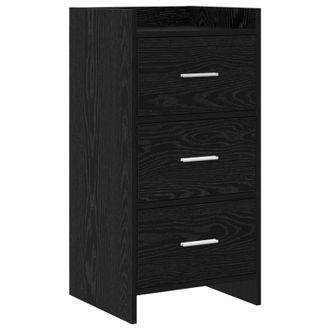 vidaXL Aparador Roble Negro 40 X 36 X 80 Cm Madera De Ingenier&iacute;a Vidaxl