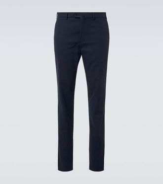 Loro Piana Carlo cotton-blend satin straight pants