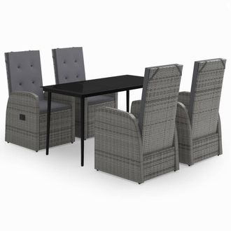 vidaXL Set Da Pranzo Da Giardino 5 Pz Con Cuscini Grigio - Vidaxl