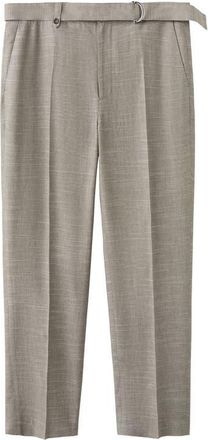 Mango Belted Relaxed Fit Pants in Mink Grey at Nordstrom, Size 30