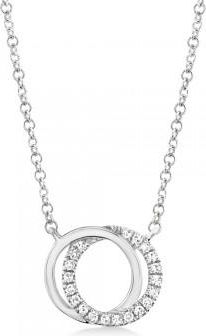 Allurez Diamond Accented Love Knot Pendant Necklace 14k White Gold (0.07ct)