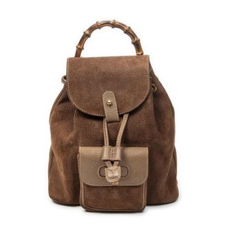 Gucci Pre-owned Womens Mini Bamboo Backpack - Brown - One Size