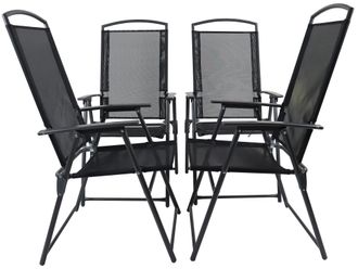 ebuy24 Vcm Set De 4 Silla De Jard&iacute;n Dimensiones De La Silla Aprox. Al. 105 X An. 61 X T. 56 Cm Hochlehner Tejido De Malla Estirada Garantiza Una Sentada C&oacute;mo
