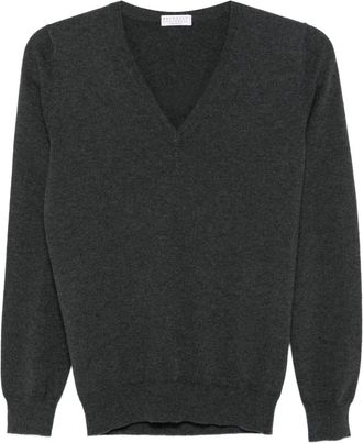 Brunello Cucinelli Maglione a maglia fine - Grigio