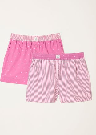 Fat Face FatFace Pink 2 Pack Boyfriend Pyjama Short Set