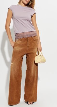 Diesel T-shirt T-LUNA, Womens, Purple