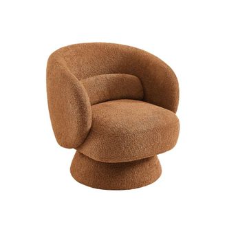 Sweeek Sill&oacute;n giratorio 360&deg; en tela texturizada con coj&iacute;n, terracotta