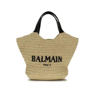 Balmain Borsa Tote in rafia - - Bags - Donna - Beige - ONE SIZE