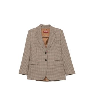 Max Mara Houndstooth Single-breasted Blazer