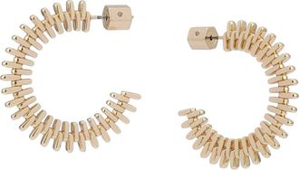 AllSaints Zipper Tooth Hoop Earrings in Shiny Gold at Nordstrom
