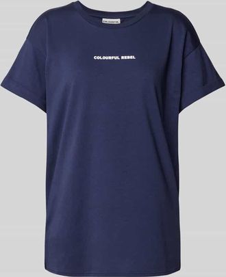 Colourful rebel T-Shirt mit Label-Print in Marine, Gr&ouml;&szlig;e XS