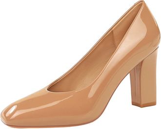 Generic High Heels for Women Pump 8.5CM Chunky Heel Nude Work Wedding Evening Party Court Shoes-Numeric_3_Point_5