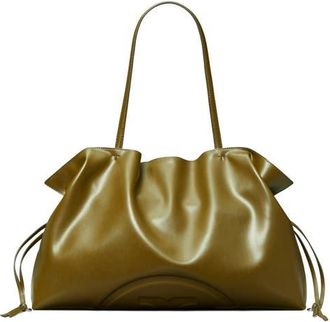 Tory Burch Ella Natuura Drawstring Tote in Dark Olive at Nordstrom