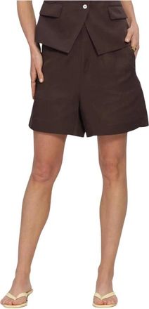 Copenhagen Muse Dames, Korte broeken, Bruin, Maat: XS Linnen