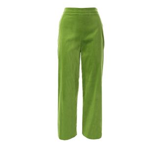 Vivetta Stretch Velvet Trousers - female - VIVETTA - Wide Trousers - Green - M - Trousers