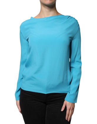 Moschino Boutique Moschino Round Neckline Long Sleeves Blouse Womens Top (Pre-Owned)