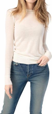 Rag & Bone Marina Crewneck Long Sleeve Top In Chalk