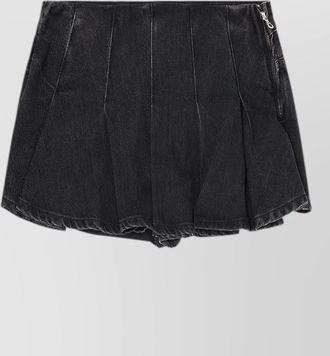 Diesel pleated denim mini shorts