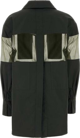 Fendi Womens Blouson Jacket Olive Exterior Cotton Nylon