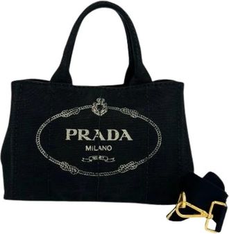 Prada Borsa a tracolla 2-way in tela Canapa Pre-owned - - Pre-owned - Donna - Nero - ONE SIZE