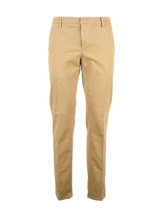Dondup Beige Spiritissimo Straight-Leg Stretch Cotton Trousers