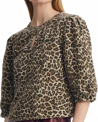 M&eacute;lissa Nepton Marygold Crewneck Top In Beige Animal Print