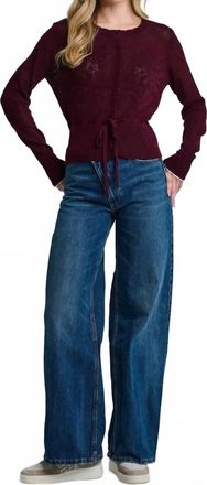 Lisa Todd Flirt Long Sleeve Cardigan In Wine