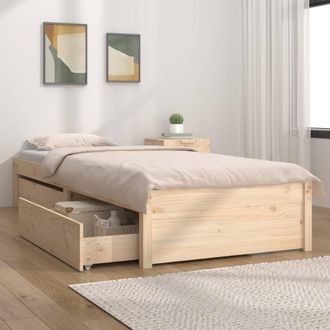 Berkfield Home Bed Frame with Drawers 75x190 cm Small Single in Brown