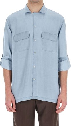 Officine G&eacute;n&eacute;rale Leto Model Lyocell Bowling Collar Shirt