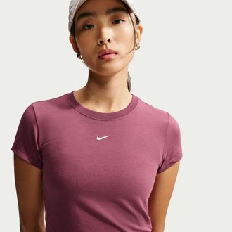 Nike Womens Nike Sportswear Chill Knit T-Shirt in Red | FV5508-654