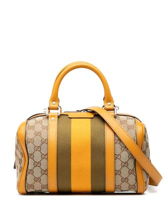 Gucci 2000-2015 Small GG Canvas Web Joy Boston Bag satchel - women - Calf Leather/Canvas/Leather - One Size - Brown
