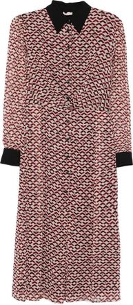 Liu Jo Light Beige And Red Midi Dress