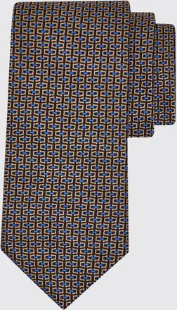 Ferragamo Cravatta in pura seta con stampa geometrica astratta