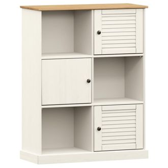 vidaXL Librer&iacute;a Vigo Madera Maciza De Pino Blanco 90x35x114,5 Cm Vidaxl