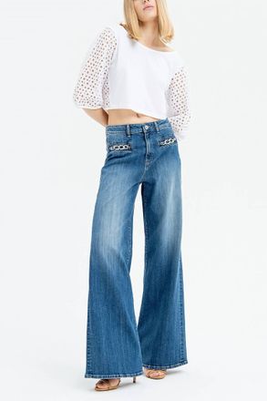 Fracomina High Flare Pant In Superstone
