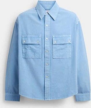 Coach Long Sleeve Canvas Shirt In Organic Cotton