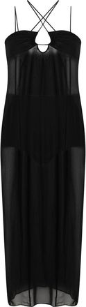 Patrizia Pepe Abito sottoveste midi dress - women - Viscose - 40 - Black